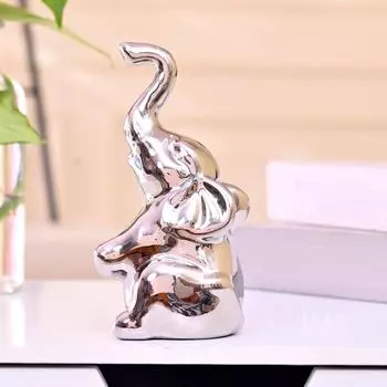 Изящная фигурка слона с поднятым хоботом | Символ удачи и процветания | Идеальна для элегантного домашнего декора