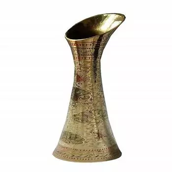 Изящная и длинная латунная ваза для цветов ручной работы с дизайном павлина для домашнего декора, размер 36 см, многоцветная