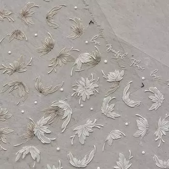 Изящная наклейка для ногтей в форме георгина, стереоскопическая рельефная наклейка для ногтей, украшение для самостоятельного улучшения, клейкая наклейка серый