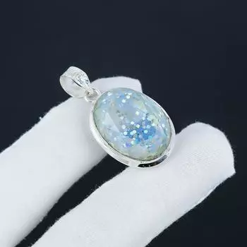 Изящная подвеска из серебра с молочно-огненным опалом из стерлингового серебра 925 пробы — дизайн груши ручной работы, повседневное украшение, подарок на день рождения 1.77 синий