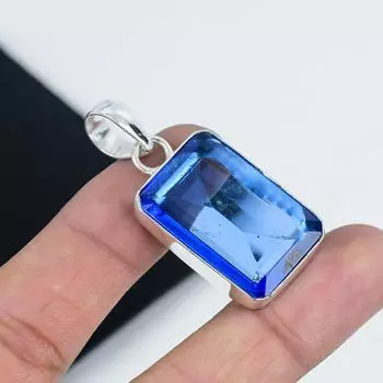 Изящная подвеска с драгоценным камнем танзанит, серебро 925 пробы — дизайн ручной работы, повседневные украшения, уникальный подарок на годовщину с подвеской с танзанитом 2.36 синий