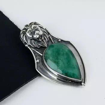 Изящная подвеска с изумрудом, серебро 925 пробы — дизайн ручной работы, повседневные украшения, уникальный кулон с изумрудом, подарок на День матери 2.55 зелёный