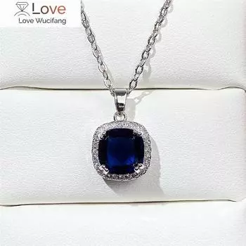 Изящное и щедрое женское ожерелье с темно-синим цирконием, темпераментные аксессуары для церемонии празднования годовщины 45cm