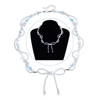 Изящное ожерелье-бантик с элегантной подвеской в виде звезды, украшение на ключицу, элегантное ожерелье, ювелирные изделия для женщин и девочек