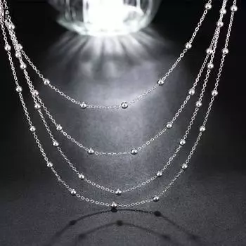 Изящное ожерелье из стерлингового серебра 925 пробы, ювелирные изделия в европейском стиле, популярные женские милые подвески, цепочка из бусин, модный подарок на День святого Валентина