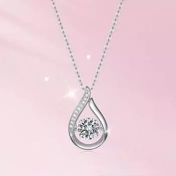 Изящное ожерелье в форме капли из стерлингового серебра 925 пробы для женщин, универсальное легкое роскошное украшение из высококачественного муассанита 925