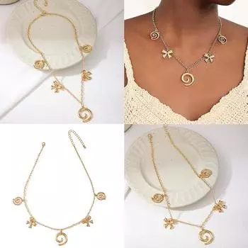 Изящное ожерелье в виде ракушки с подвеской-бантом, уникальное украшение на шею, универсальное украшение на шею для отпуска