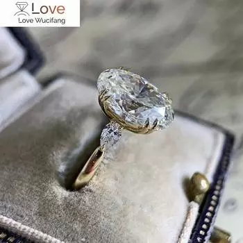 Изящное женское кольцо на палец с овальным кристаллом, нежные аксессуары в винтажном стиле, темпераментная леди, свадебные украшения 6