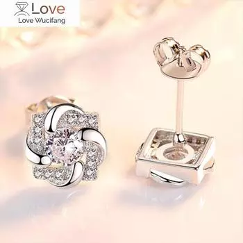 Изящные нежные женские серьги-гвоздики для темперамента, повседневные вечерние, недорогие серьги для пирсинга для помолвки