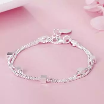 Изящные оригинальные роскошные серебряные браслеты-цепочки s925 для женщин, вечерние, свадебные, помолвочные, ювелирные изделия, подарки 20 см