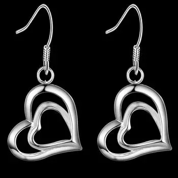 Изящные подвески 925 пробы из стерлингового серебра романтические серьги в форме сердца для женщин модные украшения для вечеринок и свадеб красивые подарки для пар
