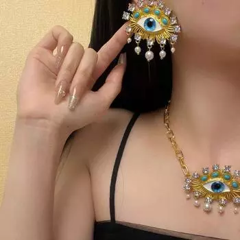 Изящные серьги-гвоздики «Глаза демона» Брошь «Глаз дьявола» Кольцо «Глаз дьявола» Сувениры для вечеринок Brooch B