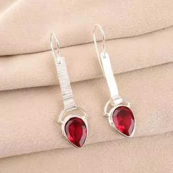 Изящные серьги-подвески из розового рубеллита, ювелирные изделия из стерлингового серебра 925 пробы, ручная работа, 2,3 , EE-166-1