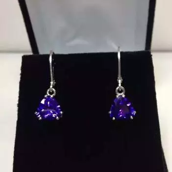 Изящные старинные серьги из стерлингового серебра 925 пробы с синим сапфиром 8 карат для женщин