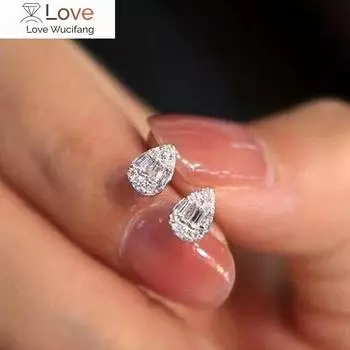 Изящные женские ослепительные серьги из циркония с дизайном в форме капли воды, повседневные носимые аксессуары для церемонии помолвки