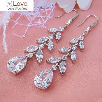 Изящные женские свадебные серьги с ослепительным цирконием, нежный дизайн, ювелирные изделия, аксессуары для церемонии помолвки для женщин