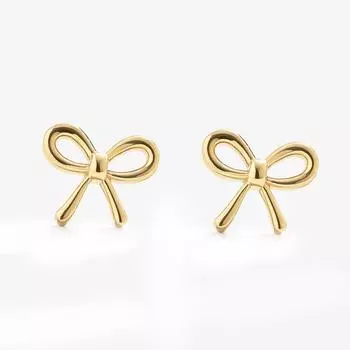 Изящные женские ювелирные изделия из стерлингового серебра 925 пробы с позолотой 18 карат в виде банта серебряный