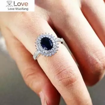 Изящные женские вечерние кольца с синим кристаллом, нежные дизайнерские аксессуары, подарок на годовщину, темпераментные женские украшения 8