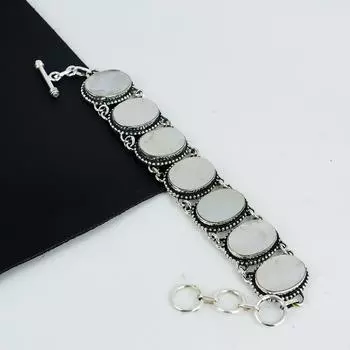 Изящный браслет из перламутра и драгоценных камней ручной работы из стерлингового серебра 925 пробы, браслет из перламутра для жены, браслет унисекс, подарок на День благодарения 8 белый