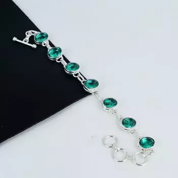 Изящный браслет из серебра 925 пробы с драгоценным камнем зеленого апатита, браслет из зеленого апатита для жены, браслет унисекс, подарок на годовщину 8 зелёный