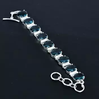 Изящный браслет с индиголитом, браслет из стерлингового серебра 925 пробы, браслет с регулируемой цепочкой, браслет ручной работы в стиле бохо, ювелирное изделие с драгоценным камнем, подарки для любви 8 зелёный