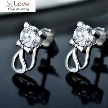 Изящный дизайн, женские серьги-гвоздики в форме кошки, стильные украшения, блестящие кристаллы, эстетичные аксессуары для девушек и юных леди