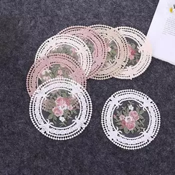 Изящный коврик для стола, полый вязаный дизайн, обеденное место жёлтый