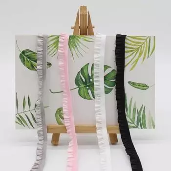 Изящный многоцветный шифон, эластичное кружево, своими руками, головной убор, шляпа, бант, изготовление аппликаций, бюстгальтер, трусики, пижама, нижнее белье, декоративная лента 1 yard белый