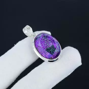 Изящный серебряный кулон с драгоценным фиолетовым огненным опалом из стерлингового серебра 925 пробы — дизайн груши ручной работы, повседневное украшение для помолвки в подарок 1.77 фиолетовый