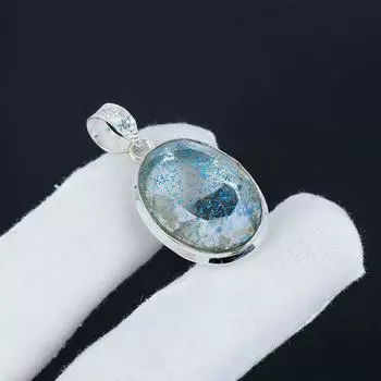 Изящный серебряный кулон с драгоценным камнем из синего огненного опала из стерлингового серебра 925 пробы - дизайн груши ручной работы, повседневное украшение, подарок на день рождения 1.77 синий