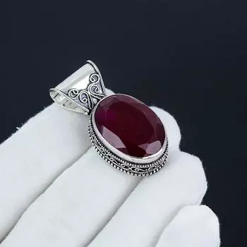 Изящный серебряный кулон с рубиновым драгоценным камнем из стерлингового серебра 925 пробы — дизайн груши ручной работы, повседневная бижутерия, подарок на день святого Валентина 1.77 красный