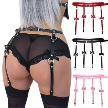 Изящный женский пояс с пряжкой «утиный рот» высокого качества с круглым ремнем-бантом ручной работы из кожи для чулок, изысканный уникальный костюм 6