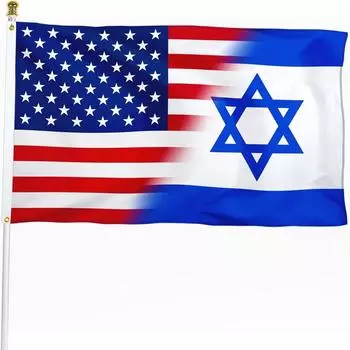 Израильские флаги 3x5 футов, американские флаги дружбы с Израилем, двухсторонний флаг с принтом, для внутреннего и наружного украшения сада One Size