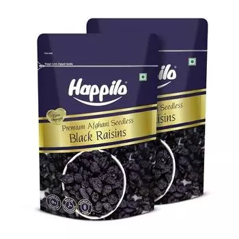 Изюм афганский без косточек Happilo Premium, черный, 250 г (Упаковка из 2 шт.)