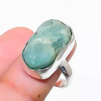 Изумруд натуральный драгоценный камень ювелирное изделие из серебра 925 пробы размер 7.5 f2J61