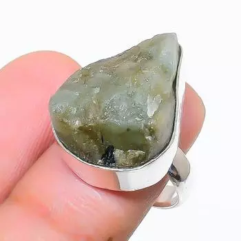 Изумруд натуральный драгоценный камень ювелирное кольцо из стерлингового серебра 925 пробы размер 6.5 t1W58