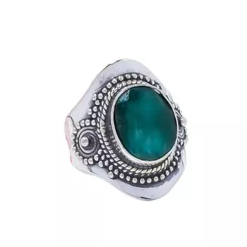 Изумруд - Окрашенный кварцевый драгоценный камень Кольцо из стерлингового серебра 925 пробы V8574, зеленое кольцо, овальное кольцо, подарок на День святого Валентина, подарок для нее, подарок на день рождения, украшение ручной работы
