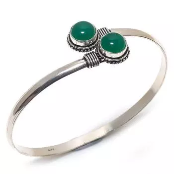 Изумрудный натуральный драгоценный камень ручной работы рождественский подарок браслет-манжета Adj. I4q12