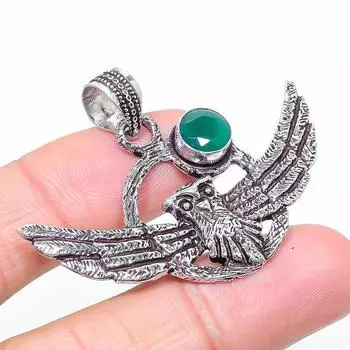 Изумруд(Смоделированный) Подвеска из драгоценных камней ручной работы на Новый год 1,50 M4m59