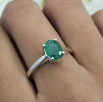Изумрудное кольцо - необработанное натуральное изумрудное кольцо - изумрудное кольцо для женщин - изумрудное стековое кольцо - уникальное винтажное изумрудное кольцо - изумрудное солитерное кольцо в подарок Us 5 зелёный