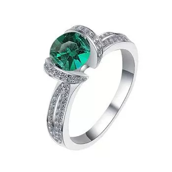 Изумрудное кольцо женское, Роскошное кольцо для леди высокого класса, Элегантный темперамент, Аксессуары для платья 6