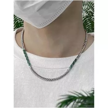 Изумрудное ожерелье Хаоши с инкрустацией из змеиной кости, высококачественное ожерелье в стиле меньшинства для мужчин и женщин A