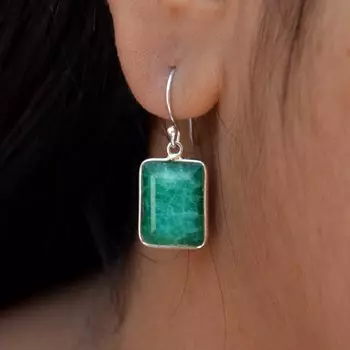 Изумрудные серьги из стерлингового серебра 925 пробы, ювелирные изделия, женские серьги серебряный