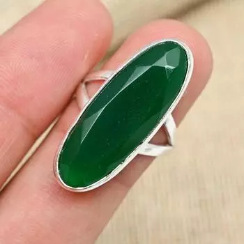Изумрудный драгоценный камень, созданный в лаборатории, ювелирное кольцо ручной работы из твердого серебра 925 пробы, все размеры 4 зелёный