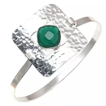 Изумрудный кварцевый драгоценный камень браслеты-манжеты ручной работы 7 регулируемые