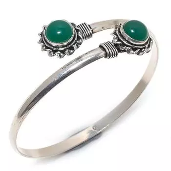 Изумрудный натуральный драгоценный камень ручной работы рождественский подарок браслет-манжета Adj. А8р28