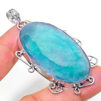 Изумрудный натуральный драгоценный камень ручной работы подарок на Новый год ювелирное украшение кулон 2.64 l7G63