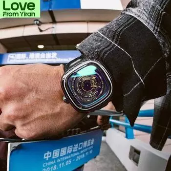 Известный бренд Часы Montre Automatique Luxe Chronograph Квадратные Большие Циферблаты Часы Полые Водонепроницаемые Мужские Модные Часы