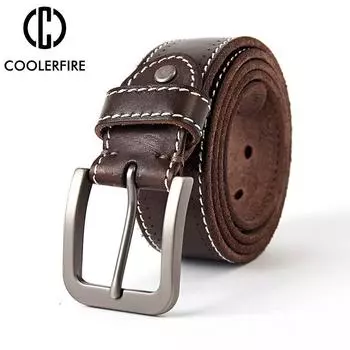 Известный бренд, роскошные мужские ремни из натуральной овьей кожи с натуральным лицевым покрытием, высокое качество, винтажные повседневные ковбойские джинсы, ремешок TM066 95CM чёрный