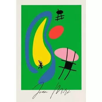 Известный художник Жоан Миро Произведение искусства Сюрреализм Абстрактный Ретро Постер Холст Картины Настенное искусство Картинки Домашний декор 21cm30cm NoFrame